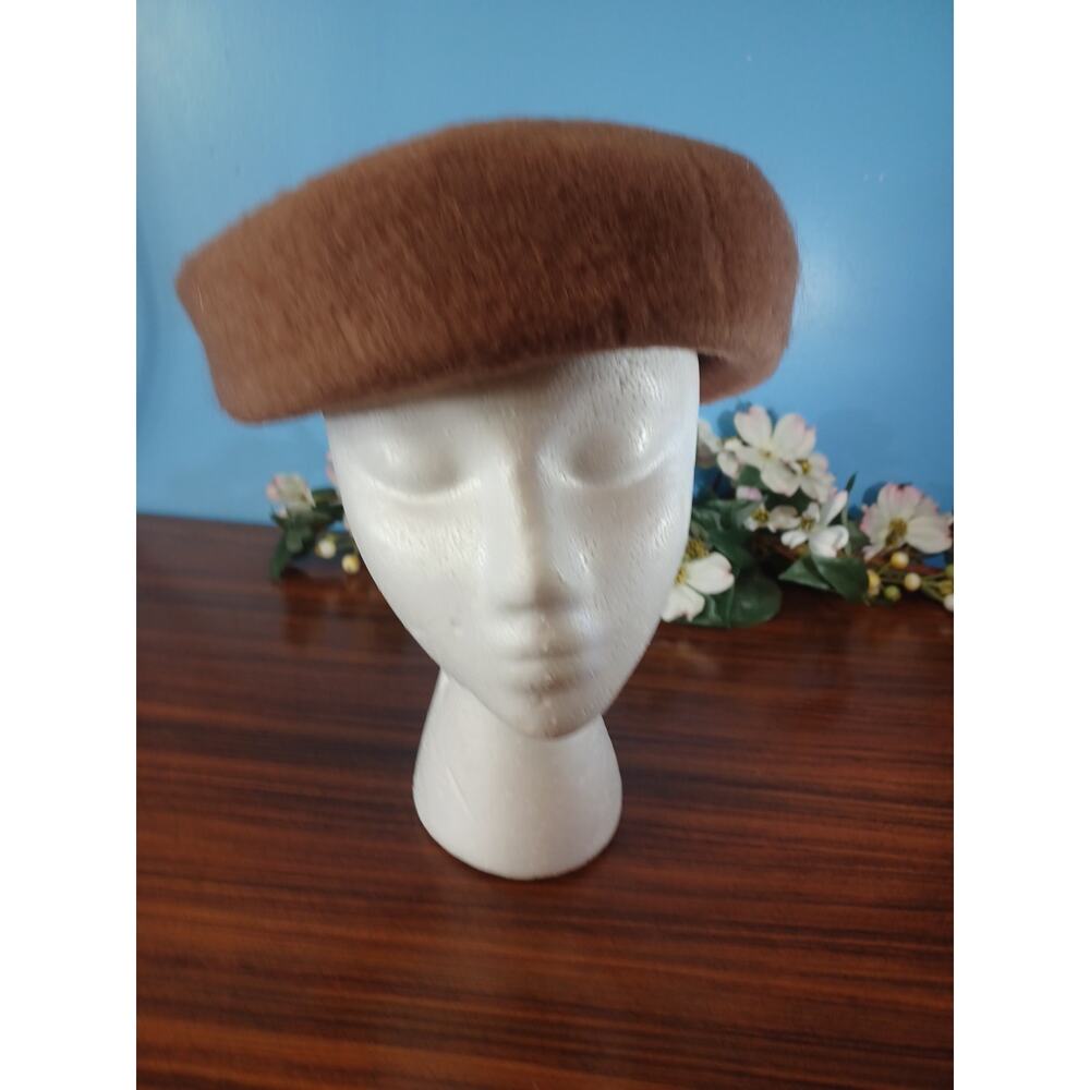 Vintage Shagfelt Wool Hat Brown W/ Bow Union Made